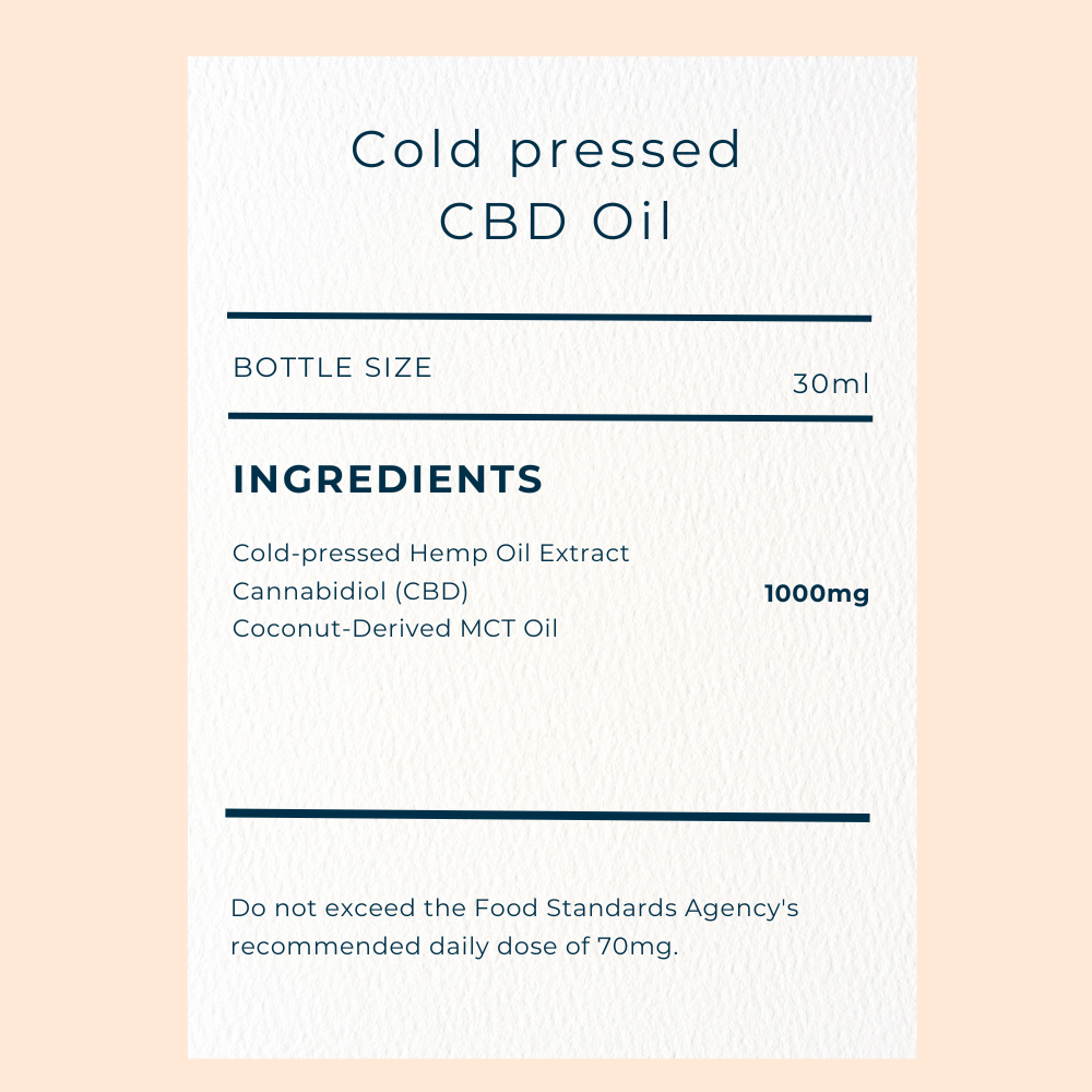 Cold Pressed CBD Oil Natural 1000mg