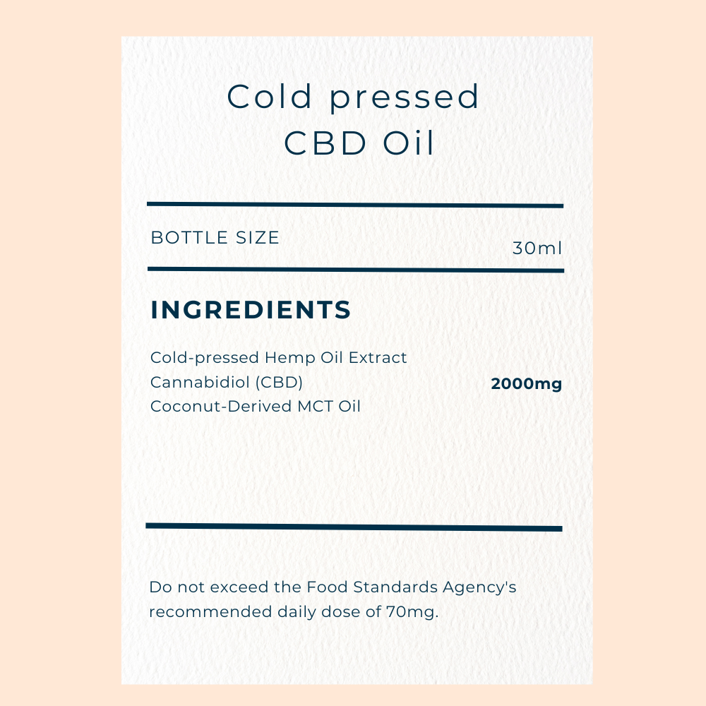 Cold Pressed CBD Oil Natural 2000mg